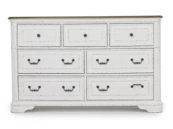 Bellevue Dresser In Antique White & Walnut