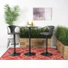 Bentley Adjustable Height Round Pub Table In Black & 2 Eagle Barstools, Swivel