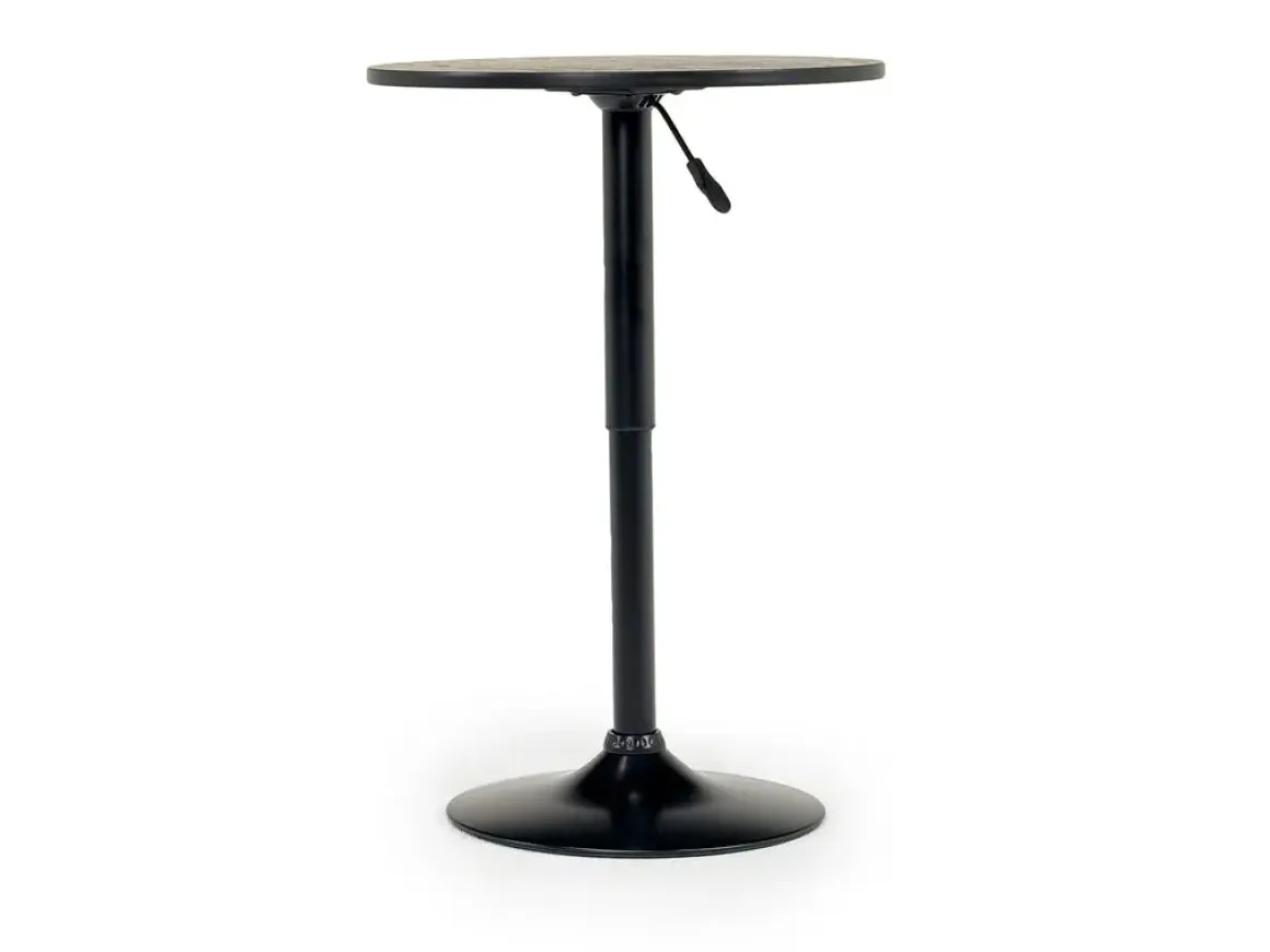 Bentley Adjustable Height Round Pub Table In Black & 2 Eagle Barstools, Swivel