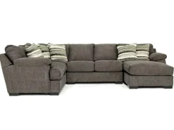 Bermuda Tux Loveseat Chaise Sectional Ii In Victory Sterling, Left Facing