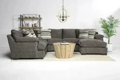 Bermuda Tux Loveseat Chaise Sectional, Left Facing, Down - Custom Order