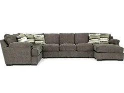 Bermuda Tux Sofa Chaise Sectional In Victory Sterling, Left Facing