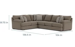 Bermuda Tux Sofa Sectional, Right Facing, Down - Custom Order