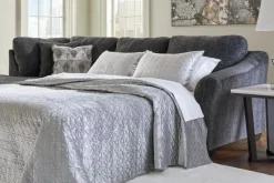 Biddeford Full Pullout Sofa Chaise In Shadow, Left Facing