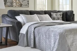 Biddeford Full Pullout Sofa Chaise In Shadow, Left Facing