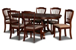 Bixby Oval Dining Table & 6 Chairs In Espresso