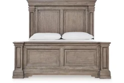 Blairhurst Panel Bed, Dresser, Mirror & Nightstand In Light Grayish Brown, Queen