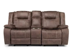 Blake 2 Power Console Loveseat In Reina Bark