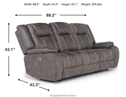 Blake 2 Power Sofa In Reina Mink