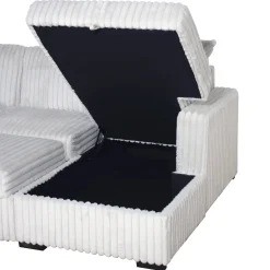 Bliss Tux Loveseat Chaise Sectional In Mist Gray