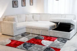 Bliss Tux Loveseat Chaise Sectional In Mist Gray