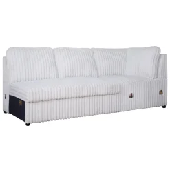Bliss Tux Loveseat Chaise Sectional In Mist Gray