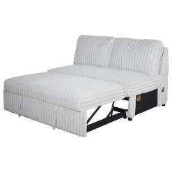 Bliss Tux Loveseat Chaise Sectional In Mist Gray