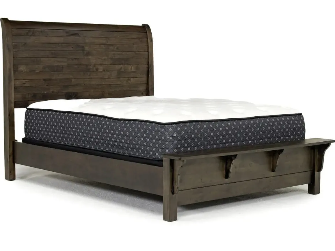 Blue Ridge Panel Bed In Rustic Gray, Queen