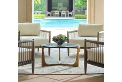 Bohdi Outdoor Round Coffee Table In Gold