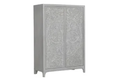 Boho Chic Armoire In Washed White