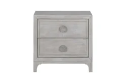 Boho Chic Nightstand In Washed White