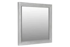 Boho Chic Platform Bed, Dresser, Mirror & Nightstand In Washed White, Full