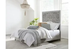 Boho Chic Platform Bed In Washed White, Full
