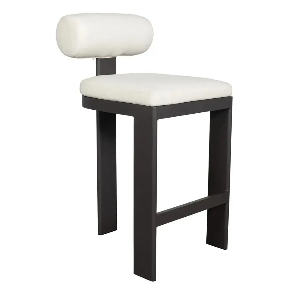 Bolster Outdoor Barstool In White