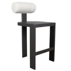 Bolster Outdoor Barstool In White
