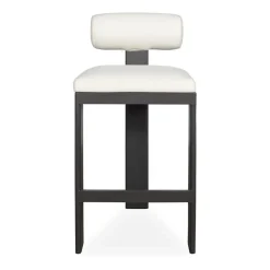 Bolster Outdoor Barstool In White