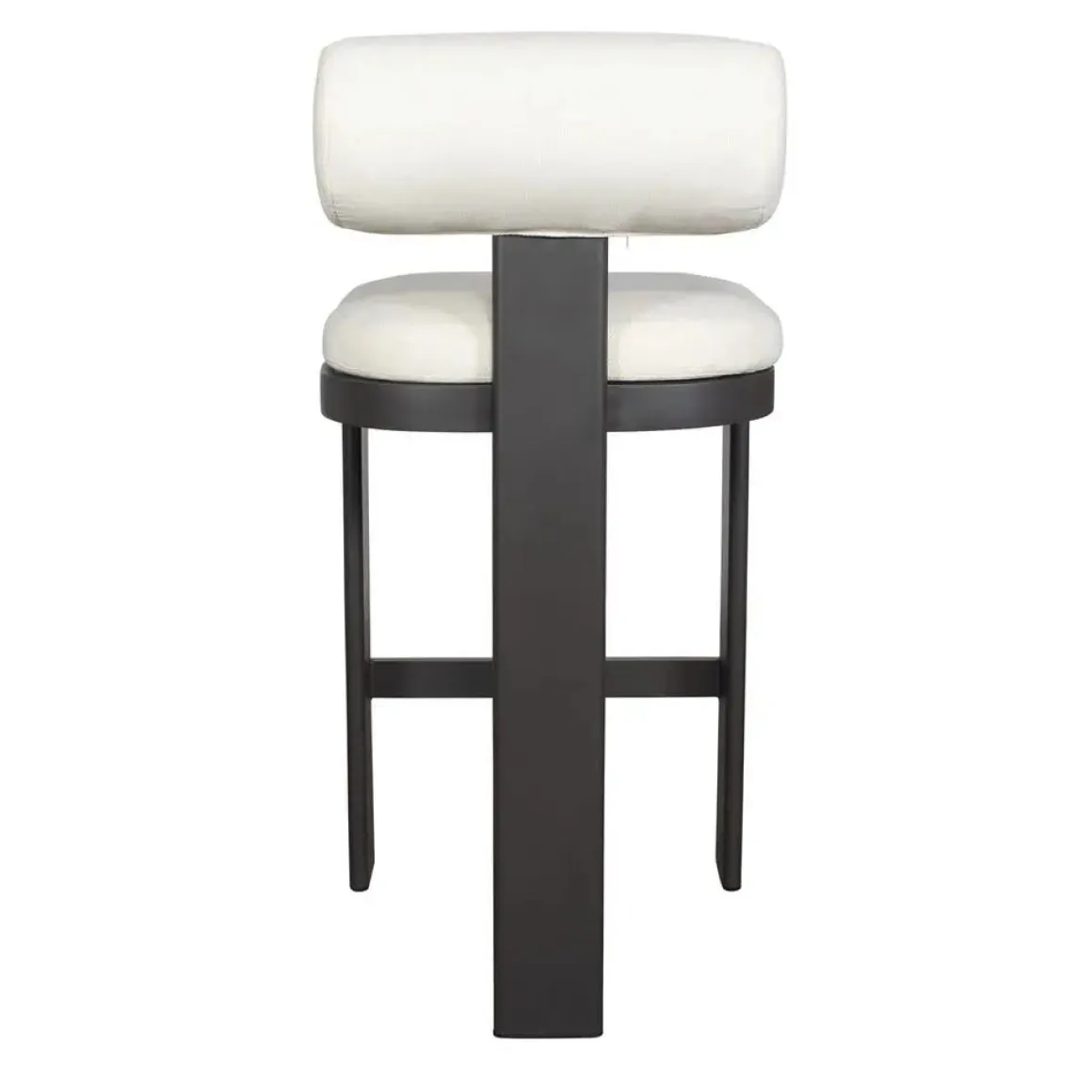 Bolster Outdoor Barstool In White