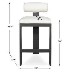 Bolster Outdoor Barstool In White