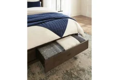 Boracay Panel Bed W/ Storage In Wild Oats Brown, Queen