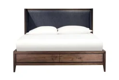 Boracay Panel Bed W/ Storage In Wild Oats Brown, Queen