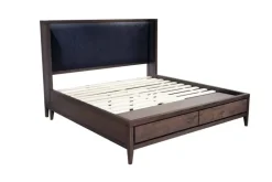 Boracay Panel Bed W/ Storage In Wild Oats Brown, Queen