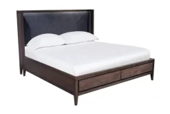 Boracay Panel Bed W/ Storage In Wild Oats Brown, Queen