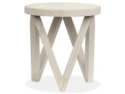 Bostwick Round End Table In Coconut Cream