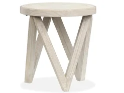 Bostwick Round End Table In Coconut Cream