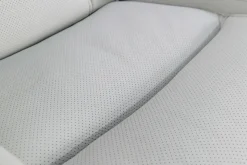 Bowden 2 Power Console Loveseat W/ Cooler In Blanca Light Gray Leather