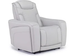 Bowden 2 Power Recliner In Blanca Light Gray Leather