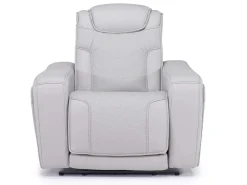Bowden 2 Power Recliner In Blanca Light Gray Leather