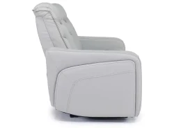 Bowden 2 Power Sofa W/ Drop Down Table In Blanca Light Gray Leather