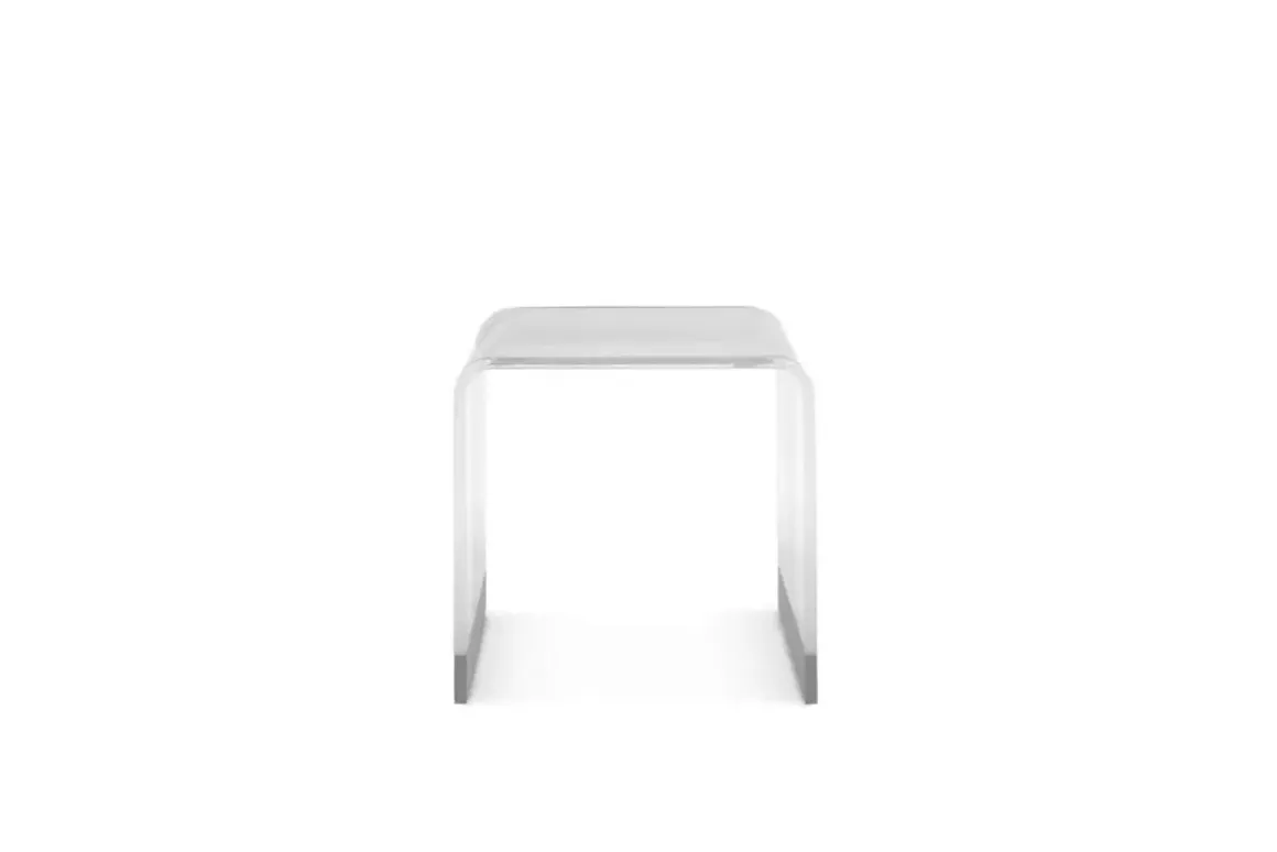 Bowie End Table In Clear Acrylic/Brushed Stainless Steel