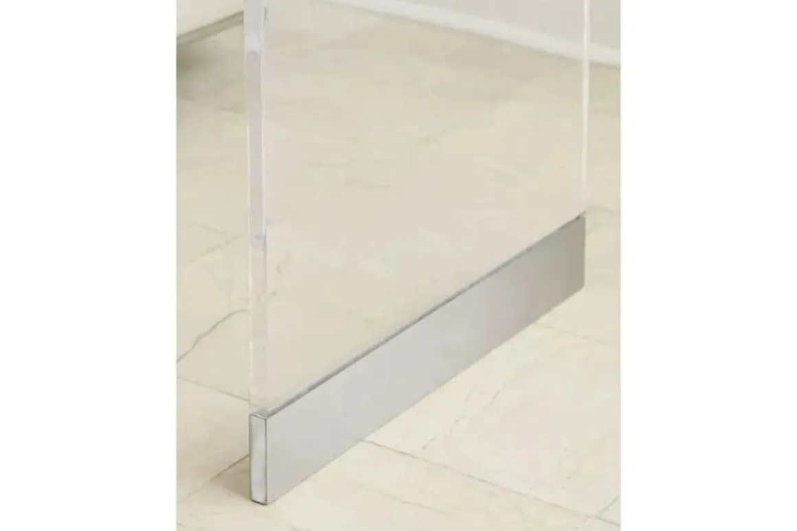 Bowie Sofa Table In Clear Acrylic/Brushed Stainless Steel