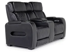 Boyington 2 Power Console Loveseat In Gray Leather