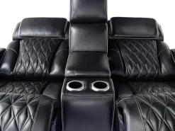 Boyington 2 Power Console Loveseat In Gray Leather