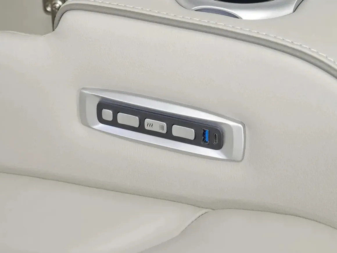 Boyington 2 Power Console Loveseat In Gray Leather