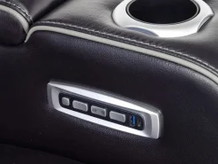 Boyington 2 Power Console Loveseat In Gray Leather