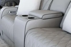 Boyington 2 Power Console Loveseat In Gray Leather