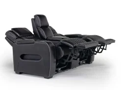 Boyington 2 Power Console Loveseat In Gray Leather