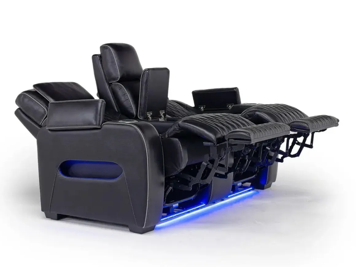 Boyington 2 Power Console Loveseat In Gray Leather