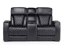 Boyington 2 Power Console Loveseat In Gray Leather