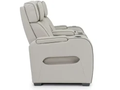 Boyington 2 Power Console Loveseat In Gray Leather