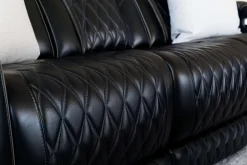 Boyington 2 Power Sofa W/ Drop Down Table In Black Leather